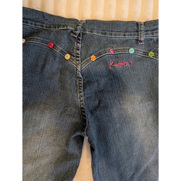 Rocawear Y2K Jeans Girls Size 16 Bootcut Blue Denim Embellished Pockets - Picture 4 of 5